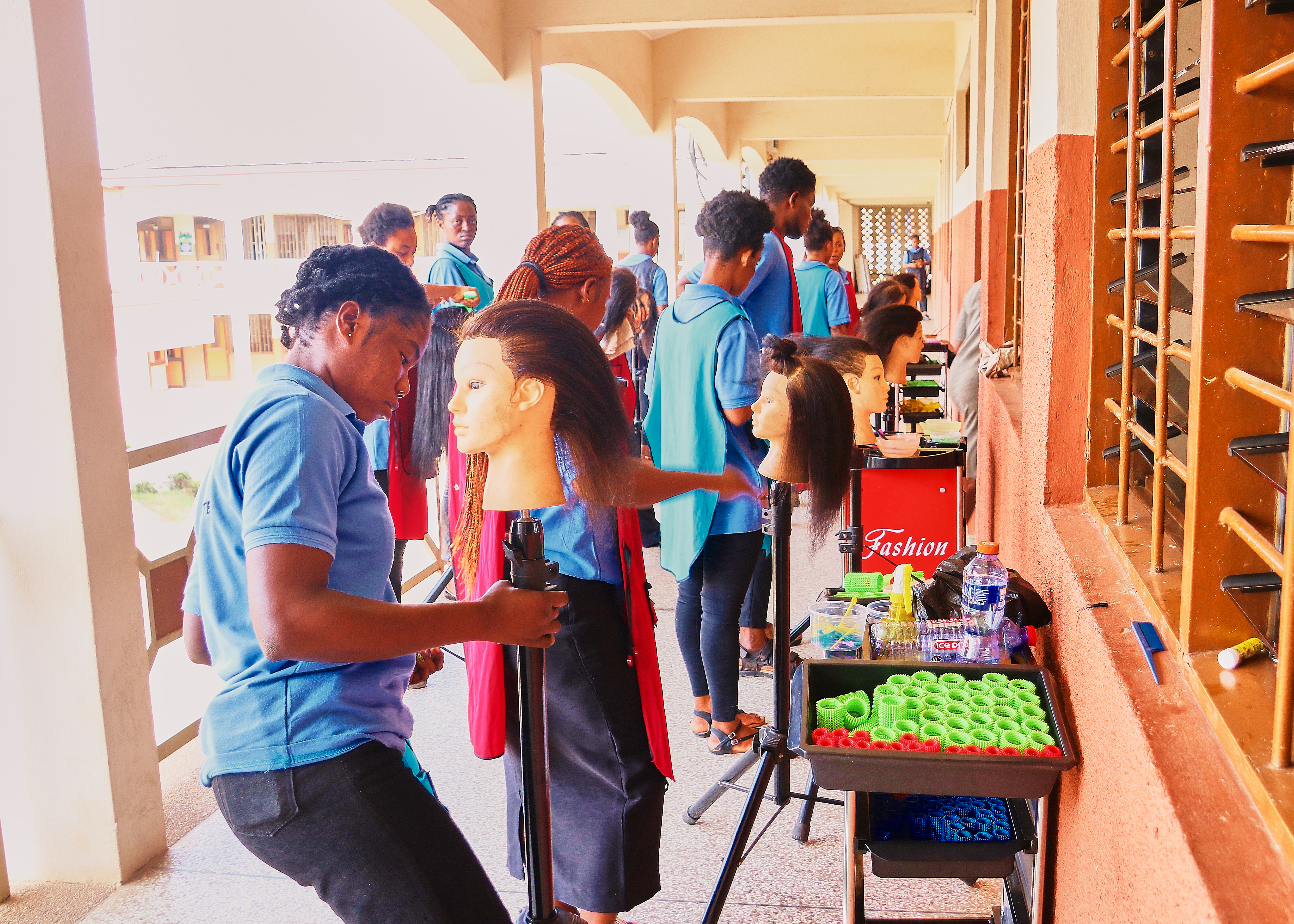 Trainees and workshop activities at Don Bosco Technical Institute, Ashaiman