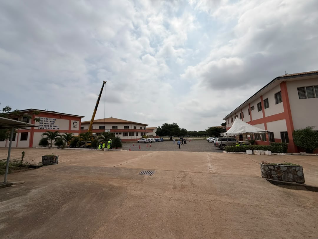 Campus courtyard and workshops at Don Bosco Technical Institute, Ashaiman