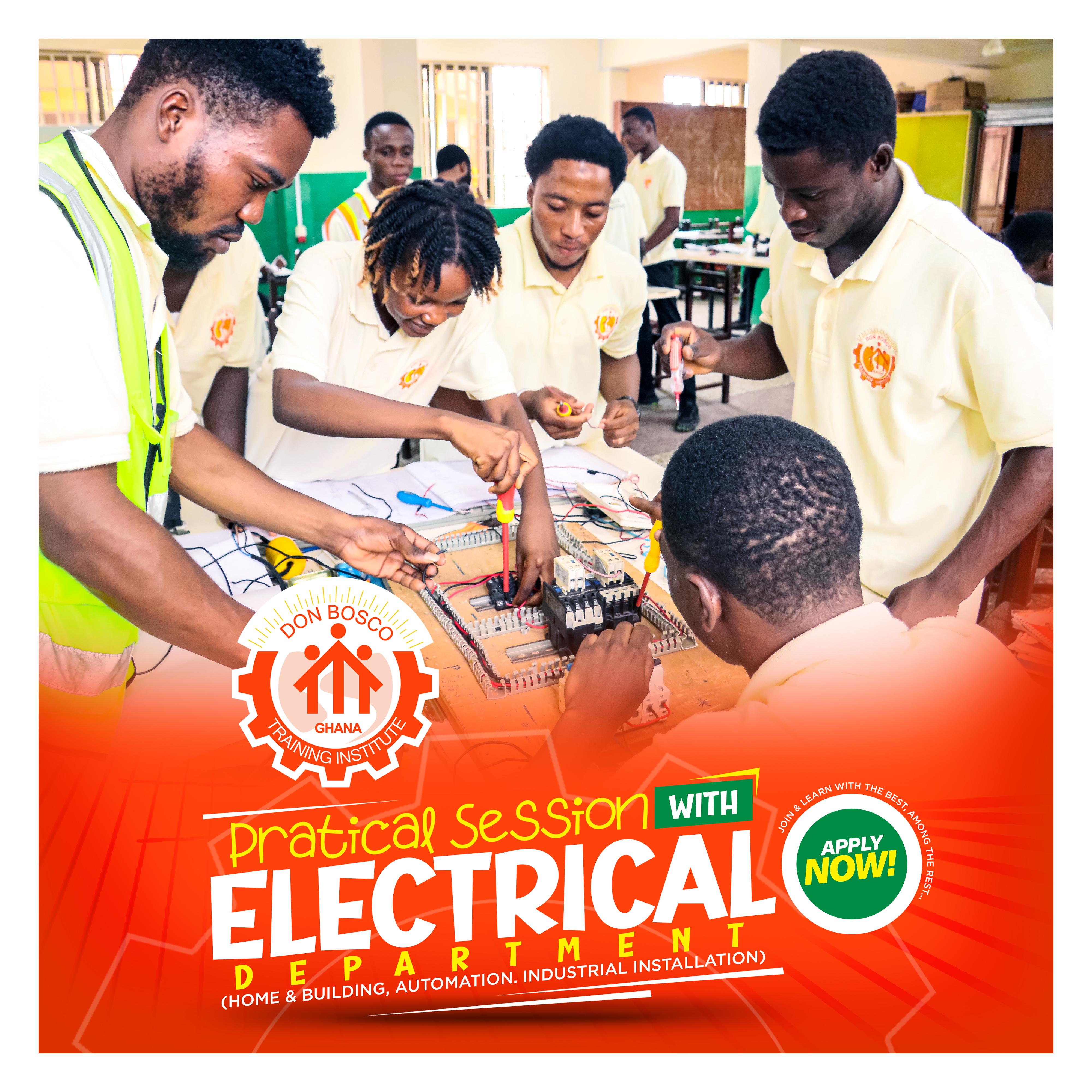 Practical electrical installation and industrial control systems training session